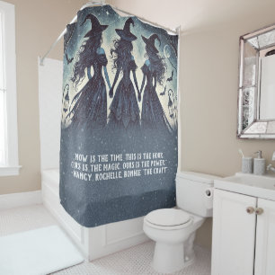 Rideaux De Douche Trois sorcières la nuit Halloween étoilé