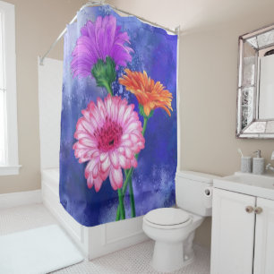 Rideaux De Douche Trois superbes Gerberas de couleurs - Dessin d'art