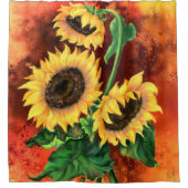Rideaux De Douche Trois Tournesols Douche Peinture (Devant)