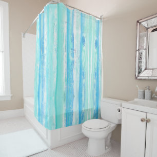 Rideaux De Douche Troncs Abstraits en bleu et mélanges aqua