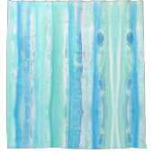 Rideaux De Douche Troncs Abstraits en bleu et mélanges aqua (Devant)