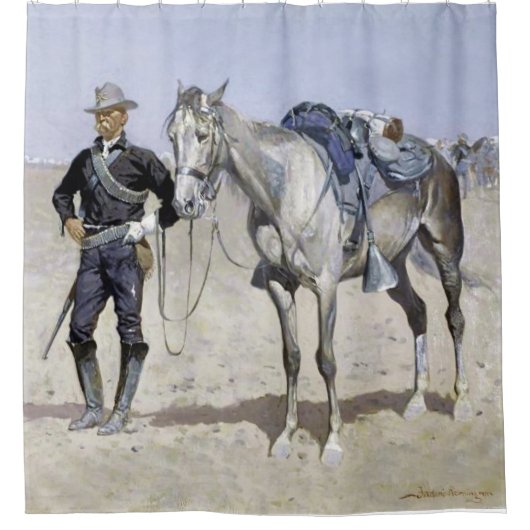 Rideaux De Douche Trooper des Plaines par Frederic Remington (Devant)