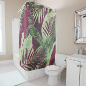 Rideaux De Douche Tropical Exotic : Vert tendance sans couture (En situation)