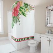 Rideaux De Douche Tropical Flowers Hibiscus (En situation)