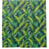 Rideaux De Douche Tropical Green Leaf Fern Motif (Devant)