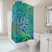 Rideaux De Douche Tropical Jungle Palm Motif sans couture (En situation)
