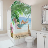 Rideaux De Douche *~* Tropical Karma Beach Femme Hamac AR29 Douche (En situation)