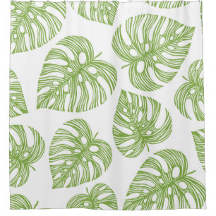 Rideaux De Douche Tropical motif sans couture avec palme exotique