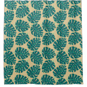 Rideaux De Douche Tropical Palm Teal Beige (Devant)