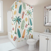 Rideaux De Douche Tropical Summer Beach Pattern (1) (En situation)