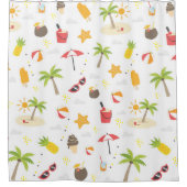 Rideaux De Douche Tropical Summer Beach Vacances Motif Design (Devant)