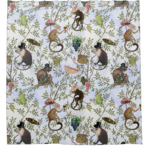 Rideaux De Douche Tropical Vintage Monkey Gardenparty Chinoiserie