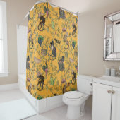 Rideaux De Douche Tropical Vintage Monkey Gardenparty Chinoiserie (En situation)
