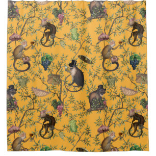 Rideaux De Douche Tropical Vintage Monkey Gardenparty Chinoiserie