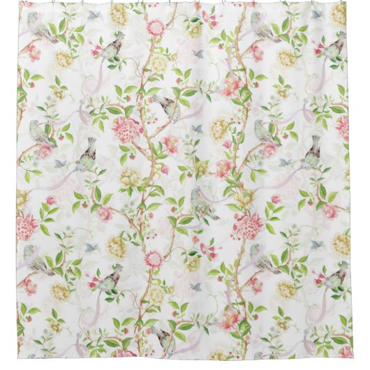 Rideaux De Douche Tropical Vintage Rococo Garden Chinoiserie (Devant)