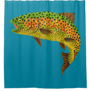 Rideaux De Douche Truite arc-en-ciel feuille Aspen 1