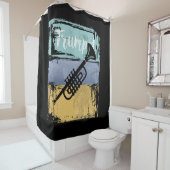 Rideaux De Douche Trumpet Retro Style Music (En situation)