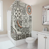 Rideaux De Douche Tuile en patchwork sans couture avec Islam, arabe, (En situation)