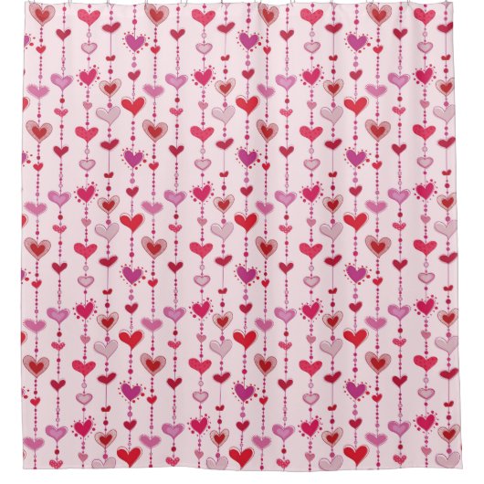 Rideaux De Douche Tuiles de coeur (Devant)