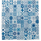 Rideaux De Douche Tuiles marocaines - bleu et blanc (Devant)