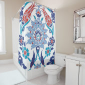 Rideaux De Douche Tuiles turques Iznik : motif vintage. (En situation)