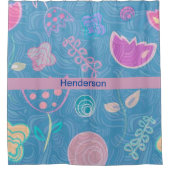 Rideaux De Douche Tulipe florale moderne rose et violet (Devant)