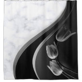 Rideaux De Douche Tulipes Abstraites Marbres blancs (Devant)