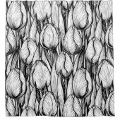 Rideaux De Douche Tulipes en noir et blanc (Devant)