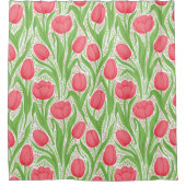 Rideaux De Douche Tulipes en rouge et vert (Devant)