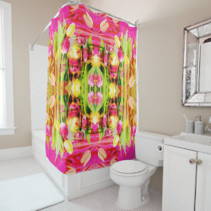 Rideaux De Douche TULIPS - Tulipes colorées d'art fractal -