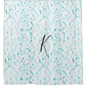 Rideaux De Douche Turquoise Bleu Artsy Motifs Monogrammes Initiale É (Devant)