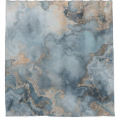 Rideaux De Douche Turquoise bleu gris gris beige contemporain (Devant)