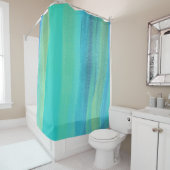Rideaux De Douche Turquoise bleu moderne (En situation)