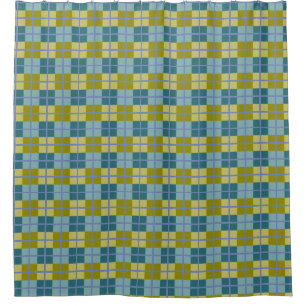 Rideaux De Douche Turquoise Bleu Olive Jaune violet Motif