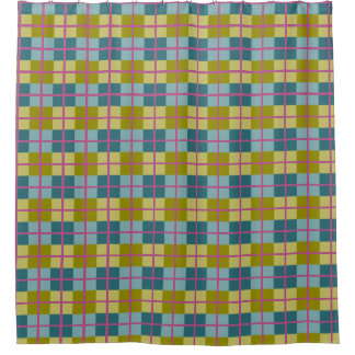 Rideaux De Douche Turquoise bleu or jaune Magenta Motif