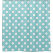 Rideaux De Douche Turquoise Bleu & Points Blancs Point (Devant)