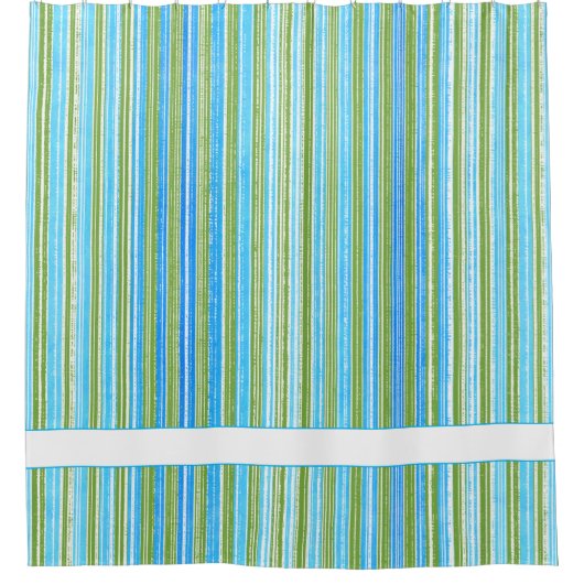 Rideaux De Douche Turquoise, bleu, vert et blanc (Devant)