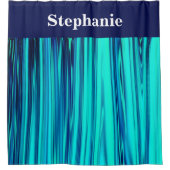 Rideaux De Douche Turquoise Blue Ocean Wave Nom personnalisé Abstrai (Devant)