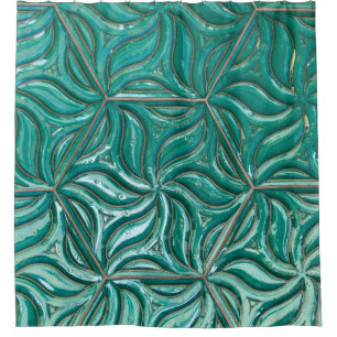 Rideaux De Douche Turquoise céramique mur textureabstract, archit