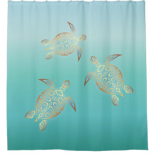 Rideaux De Douche Turquoise d'or (Devant)