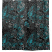Rideaux De Douche Turquoise et argent (Devant)