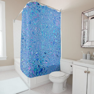 Rideaux De Douche Turquoise et bleu cristal Abstrait