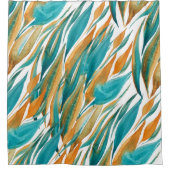 Rideaux De Douche Turquoise Et Rust Fall Art (Devant)