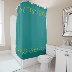 Rideaux De Douche Turquoise et vert citron vert