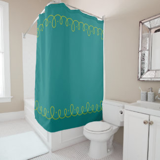 Rideaux De Douche Turquoise et vert citron vert