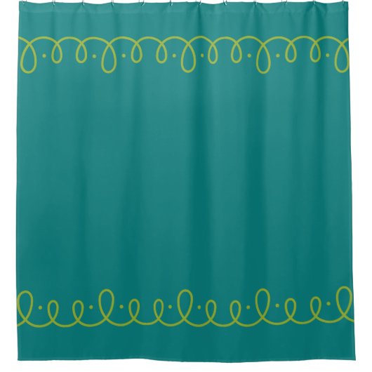 Rideaux De Douche Turquoise et vert citron vert (Devant)