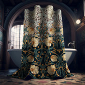 Rideaux De Douche Turquoise jaune Pimpernel William Morris Floral