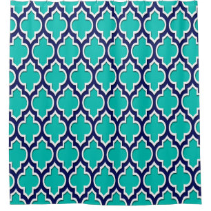Rideaux De Douche Turquoise Marine Bleu Blanc XL Marocain #4DS