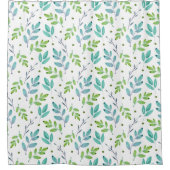 Rideaux De Douche Turquoise mixte, vert Feuille Motif d'aquarelle (Devant)