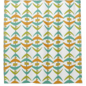Rideaux De Douche Turquoise Orange Vert Boomerang Mid Century Modern (Devant)